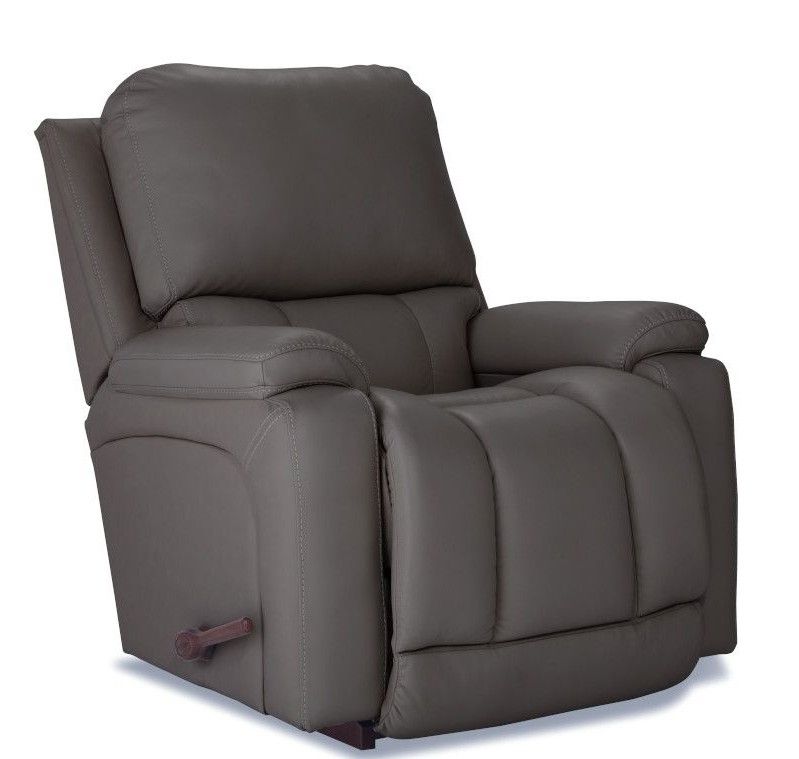 Greyson Rocking Recliner Salvo Blue Grey Leather