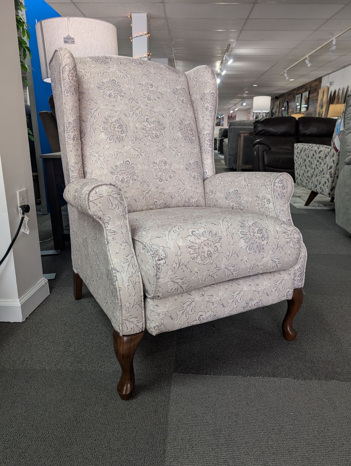 Kimberly High Leg Reclining Chair - Florentino Linen Fabric