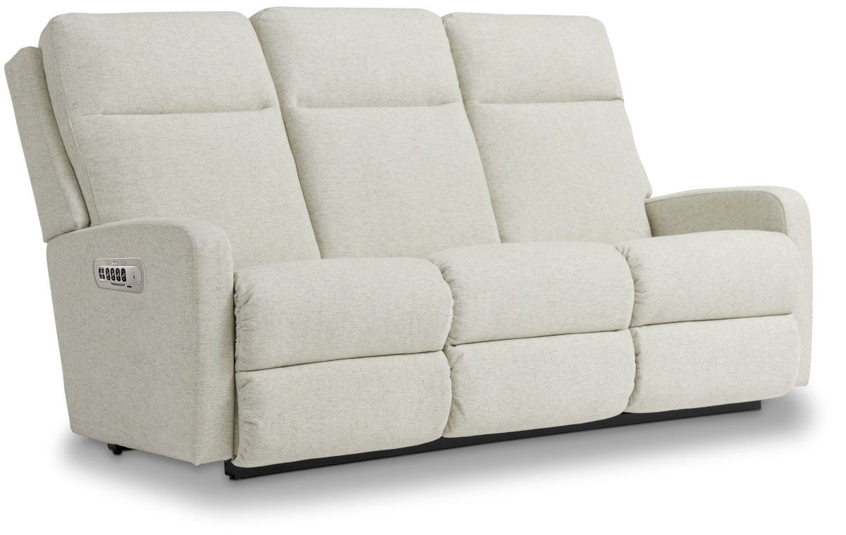 Finley Power Wall Reclining Sofa With Headrest, Lumbar Wireless Remotes - i-Favorite Oyster Fabric