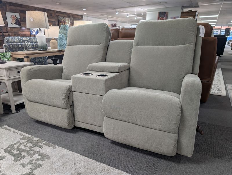 Finley Wall Reclining Loveseat With Console - i-Favorite Driftwood Fabric