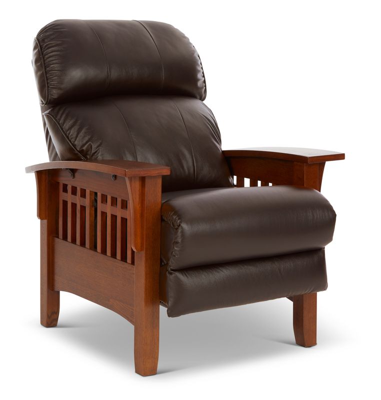 Eldorado High Leg Reclining Chair Cozy Match Walnut Leather