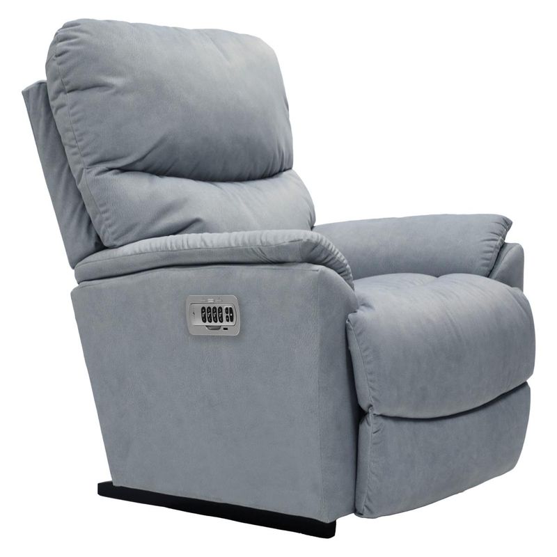 Trouper Power Rocking Recliner With Headrest, Lumbar Arc Handle, Tempur Foam Seat - i-Kudos Powder Fabric