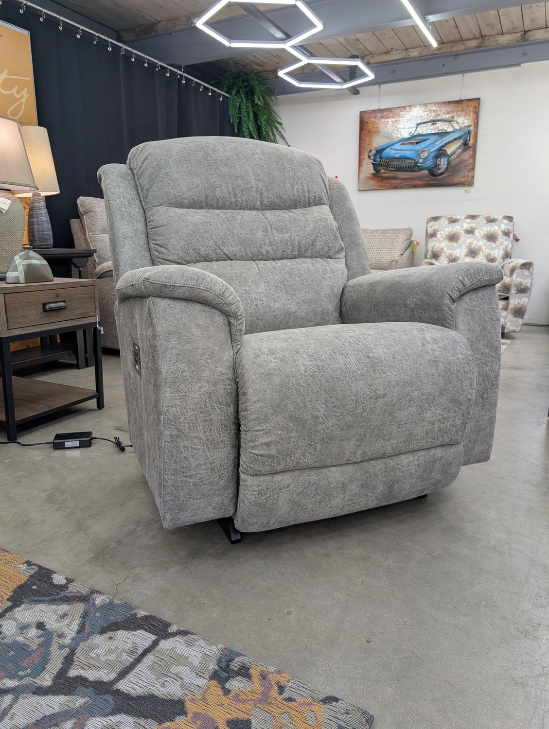 Redwood Power Rocking Recliner w/ Headrest &amp; Lumbar I-Northwest Charcoal *Tempur Foam Seat*
