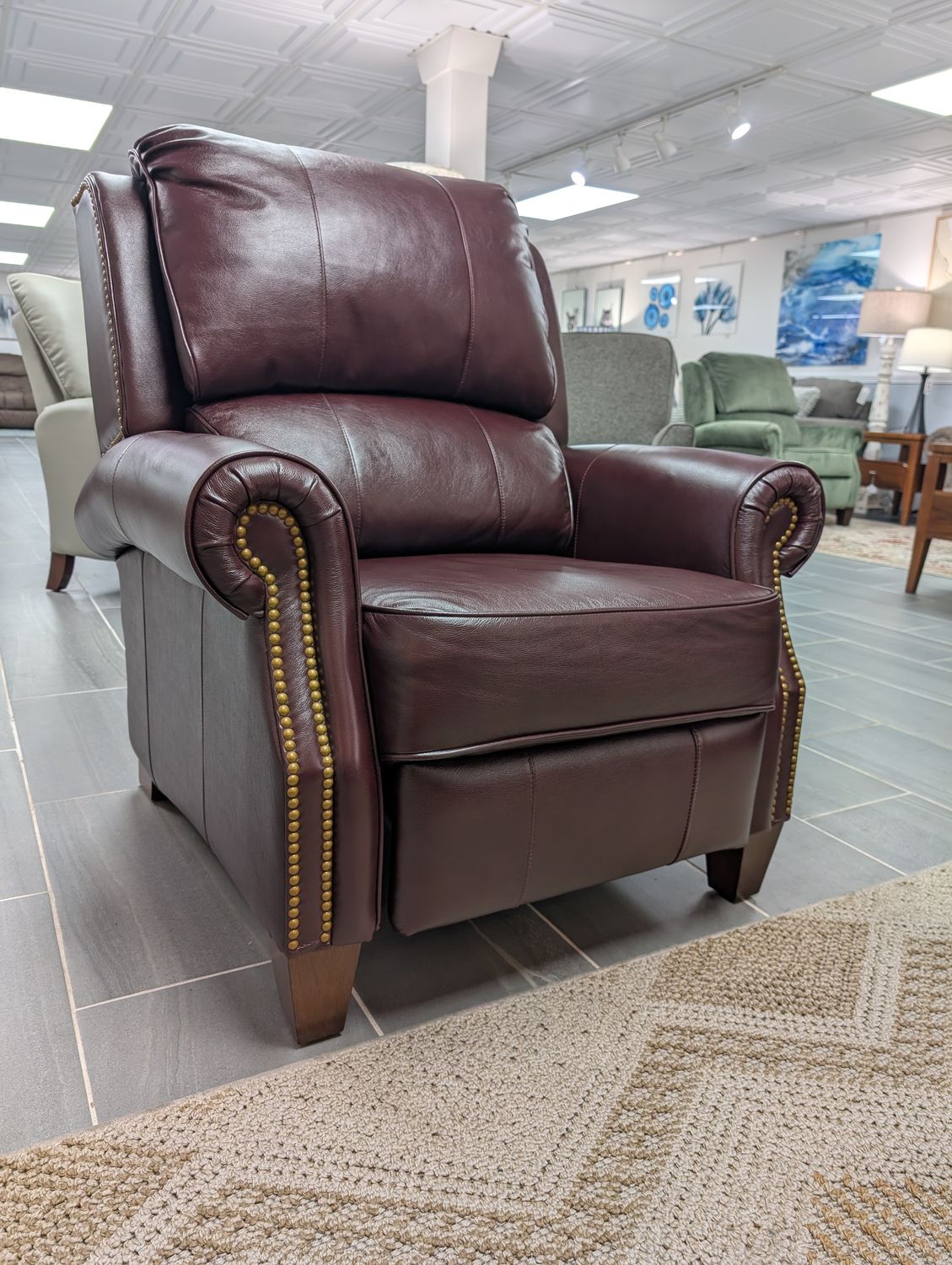 carleton recliner cozy match pomegranite