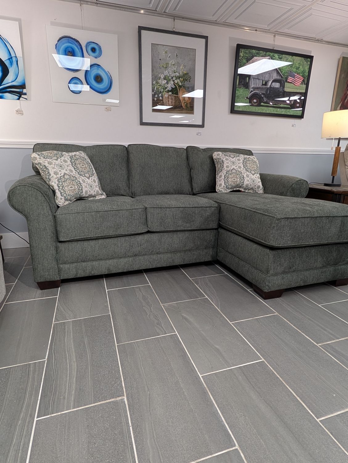 Brantley 2 Piece Sectional LAF Love Seat RAF Chaise Superbad Everest With Frame &amp; Cushion upgrade