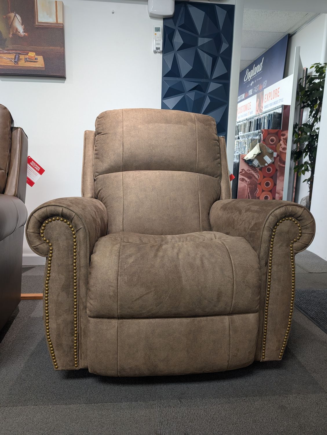 Dutton Rocking Recliner - Winslow Pecan Fabric