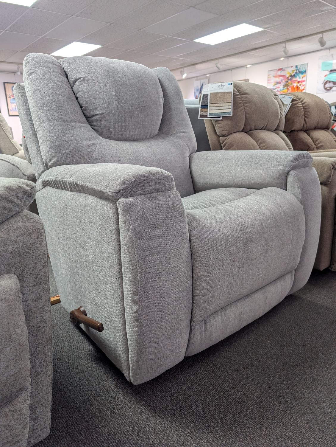 Sammy Rocking Recliner - Zinnamon Steel Fabric