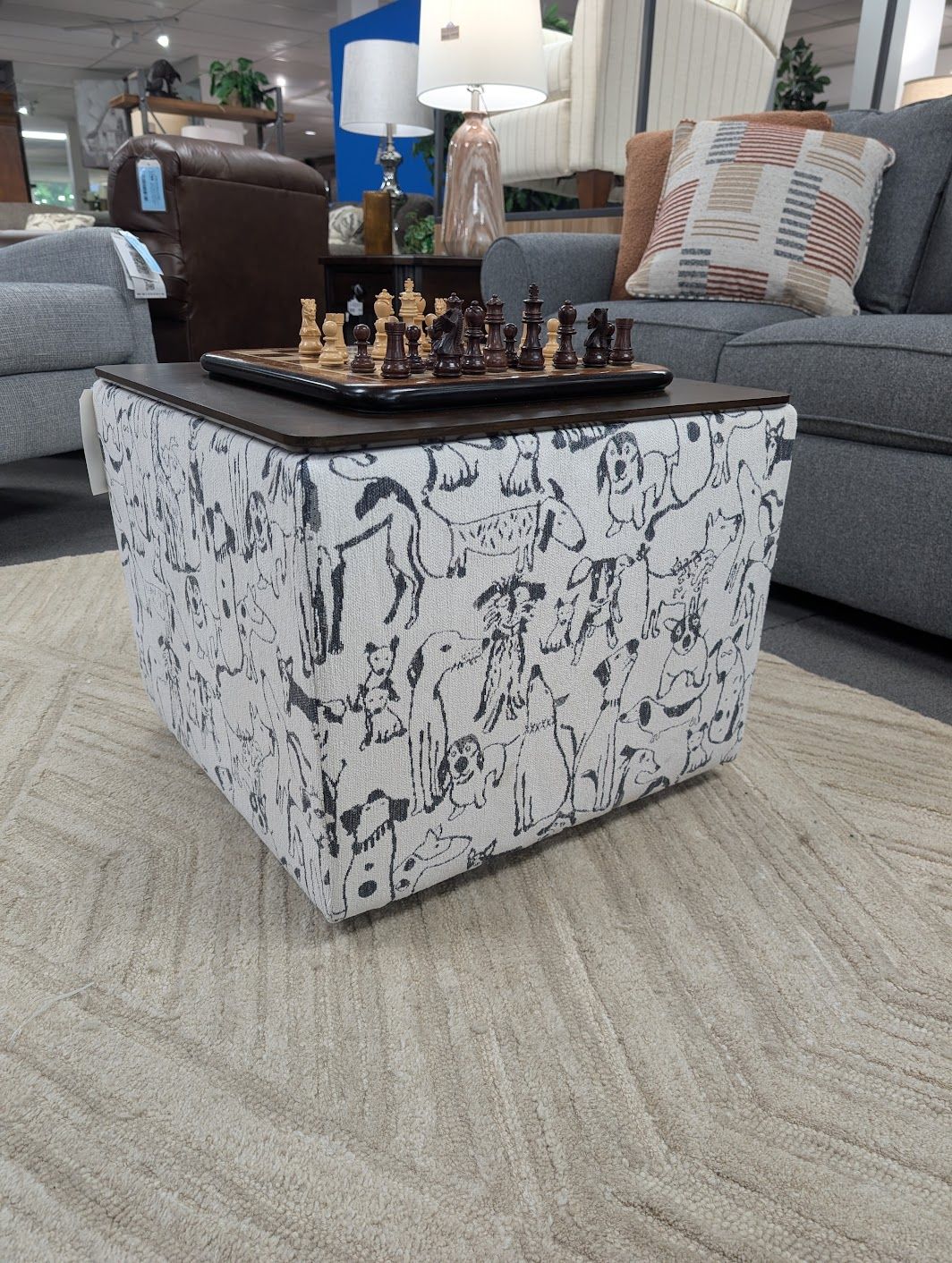 Scout Storage Ottoman - Fetch Slate Fabric