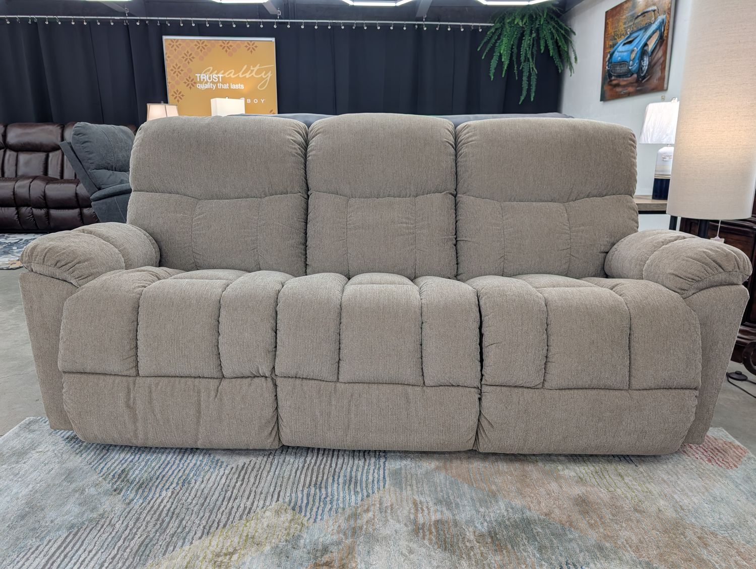Morrison Reclining Sofa - Rome Saddle Fabric