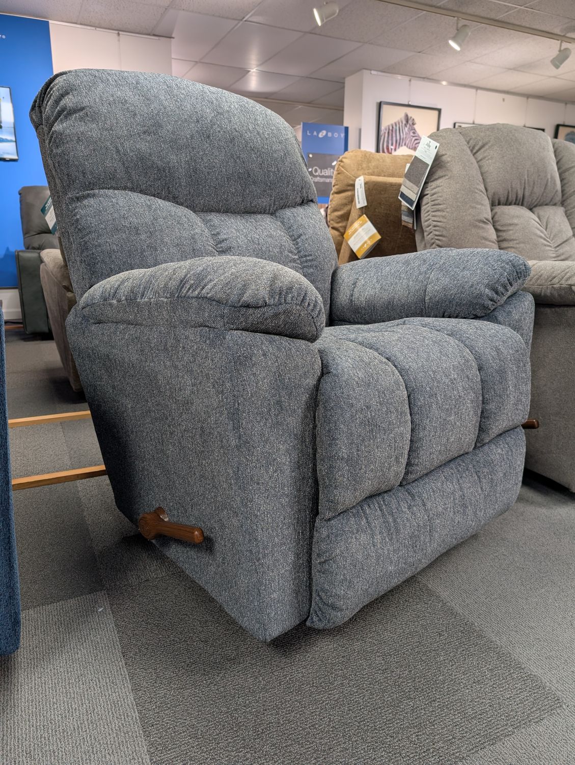 Morrison Rocking Recliner - Rome Indigo Fabric