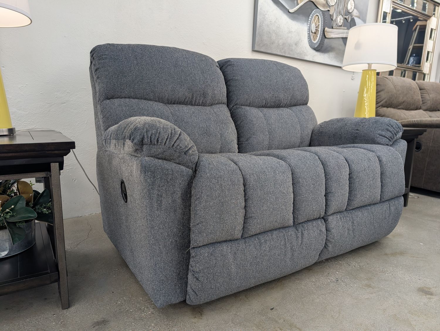 Morrison Reclining Loveseat - Rome Indigo Fabric