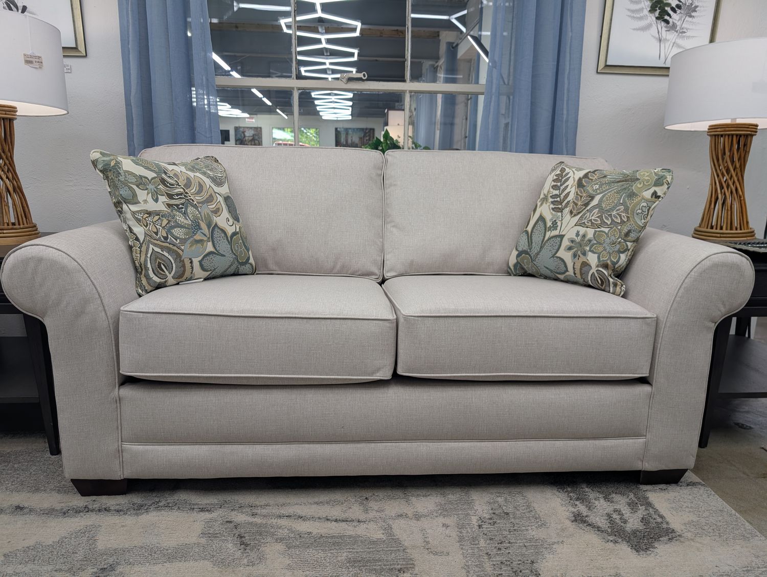 Brantley Apartment Sofa Gem Moondust With Frame Coil &amp; Cushion Coil