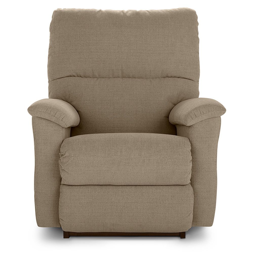 Brooks Power Rocking Recliner With Headrest - i-George Taupe Fabric