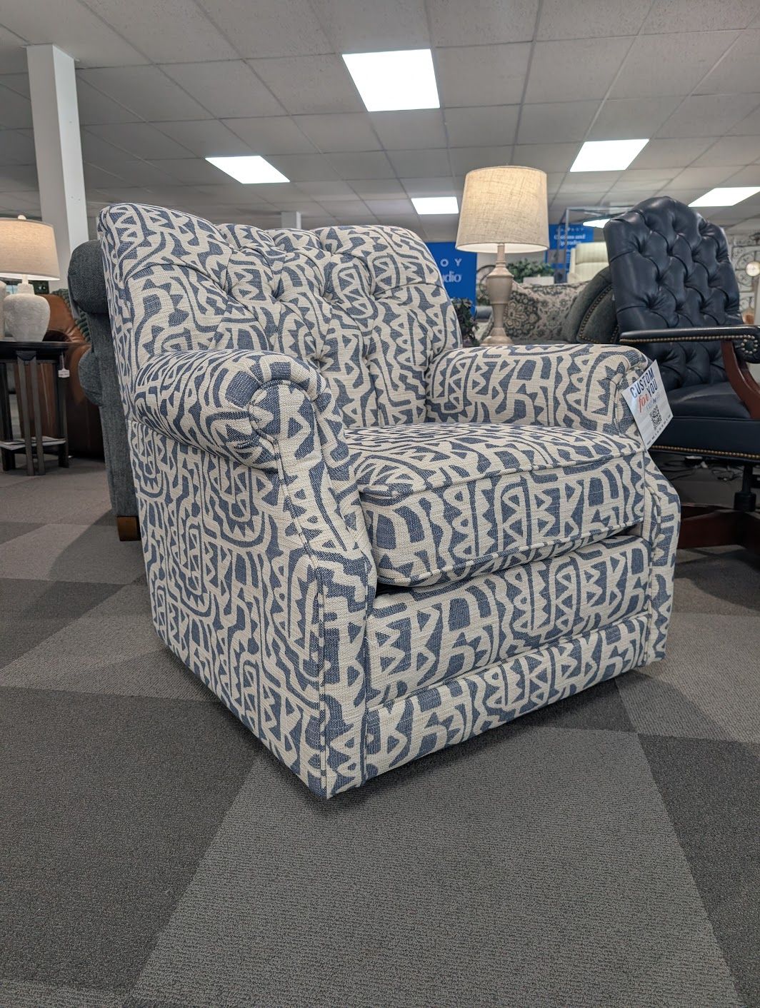 Perry Swivel Chair Cleopatra Delft Fabric