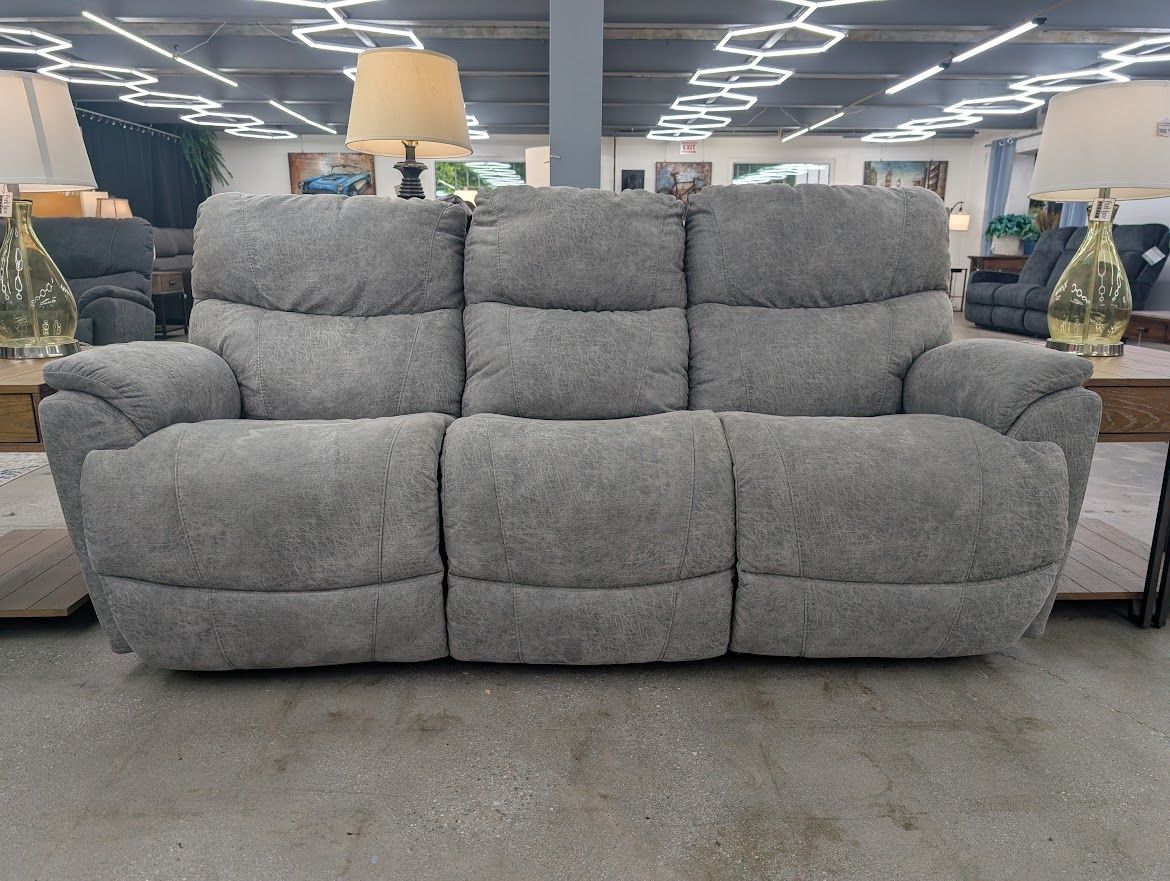 Trouper Reclining Sofa - i-Northwest Charcoal Fabric - CLEARANCE