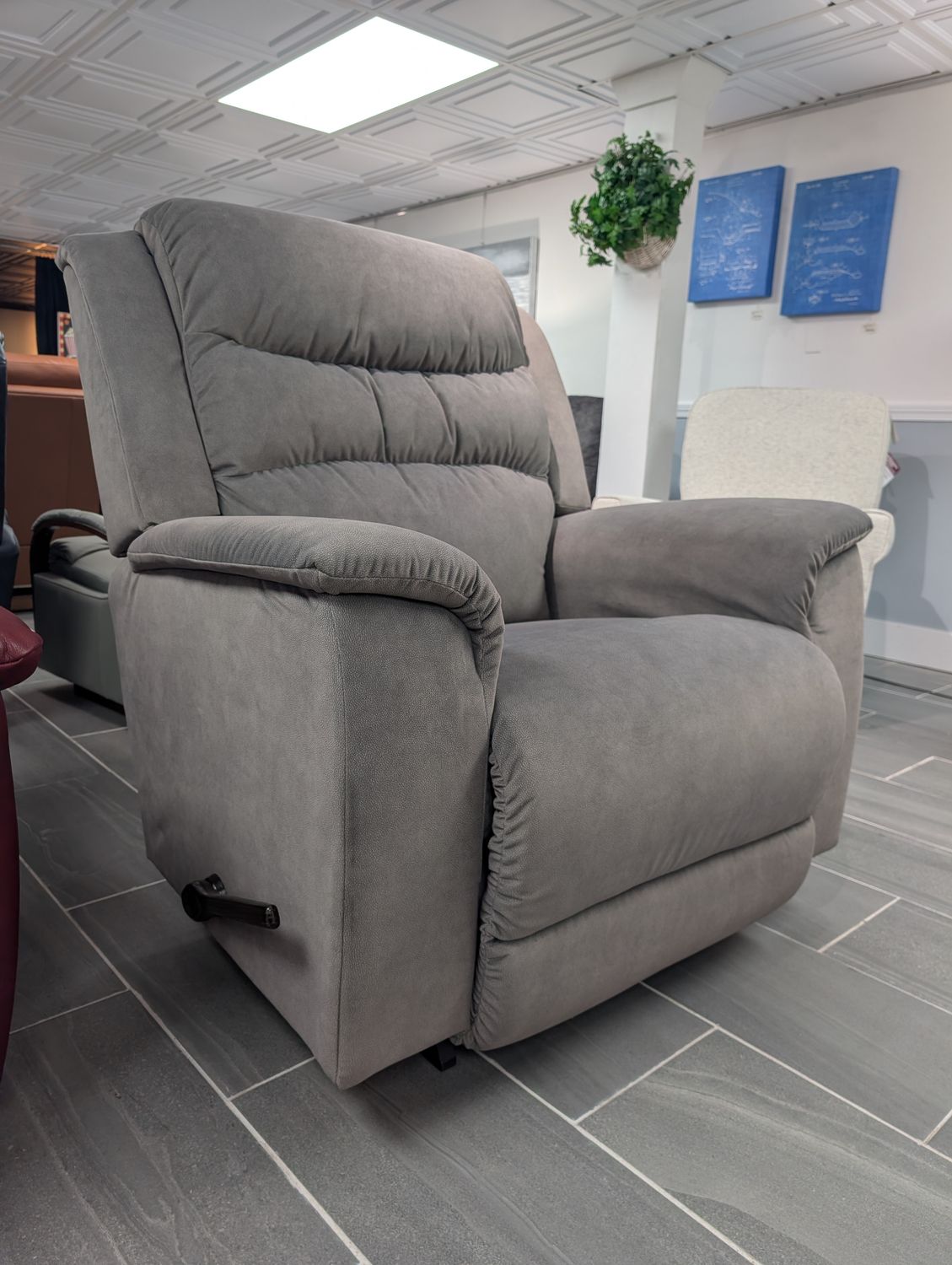 Redwood Rocking Recliner Contour Cushion - i-Weekend Dove Grey Fabric
