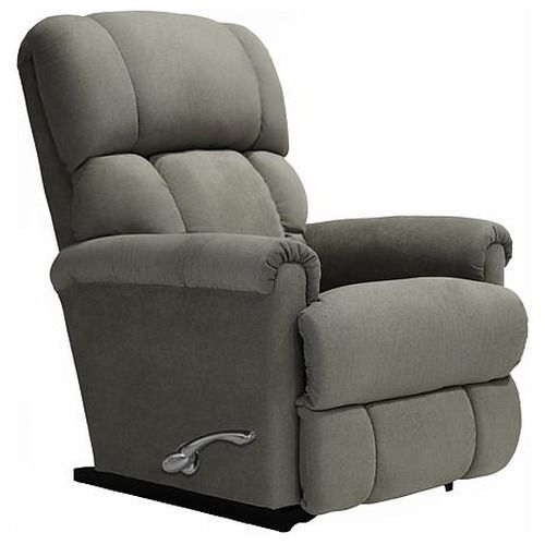 Pinnacle Rocking Recliner Contour Cushion, Arc Handle - i-Hallandale Platinum Fabric