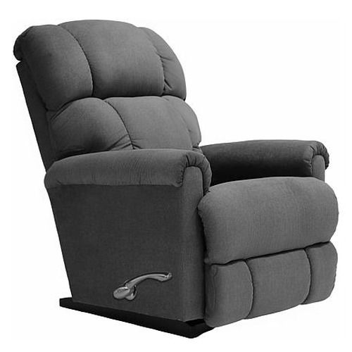 Pinnacle Rocking Recliner Contour Cushion, Arc Handle - i-Hallandale Charcoal Fabric