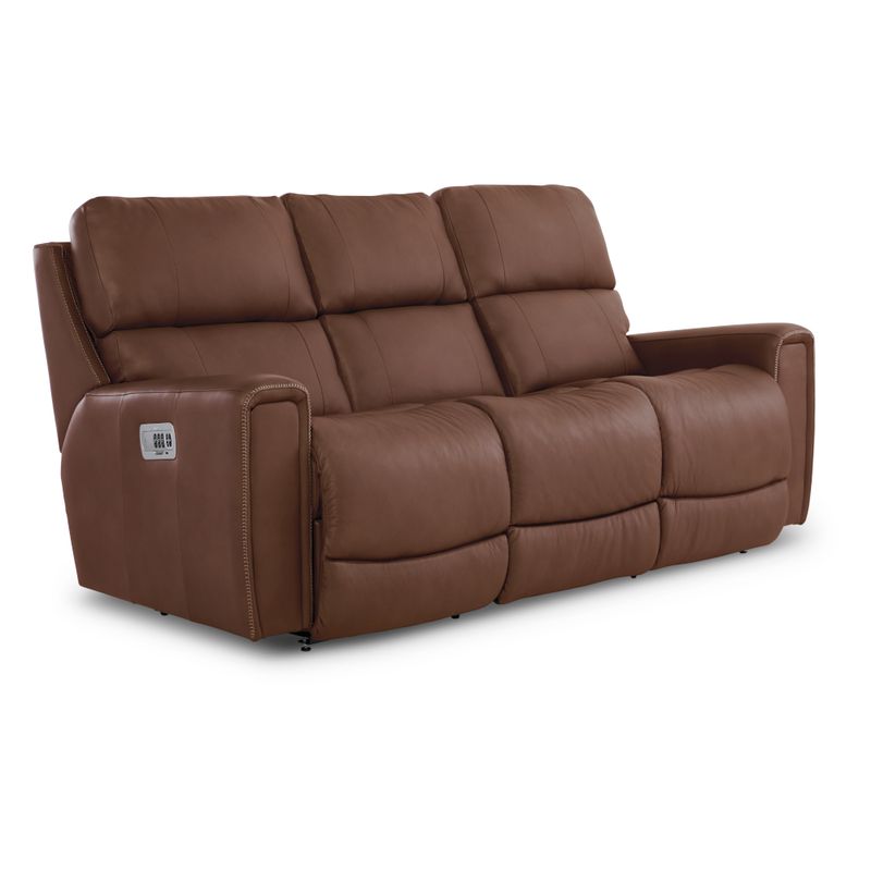 Apollo Power Reclining Sofa With Headrest - Salvo Caramel Leather FD