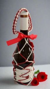 Porte-bouteille déco bohème en macramé