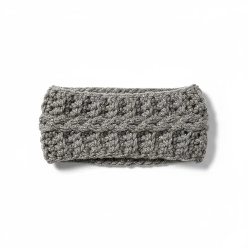 Bandeau Au Crochet Avec Torsades En Laine