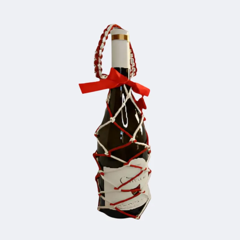 Porte-bouteille déco bohème en macramé