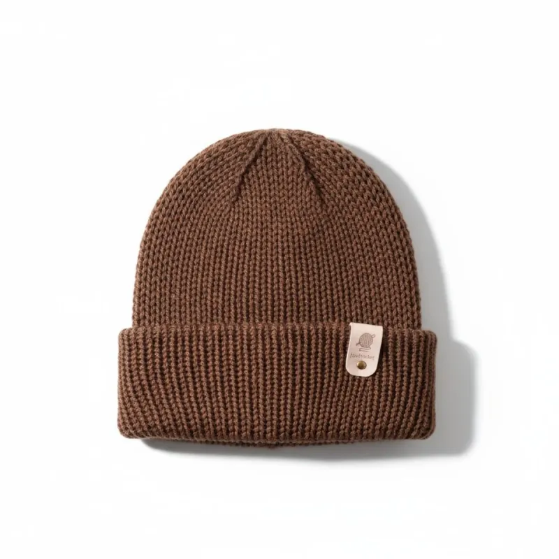 Bonnet Tricot Marron En laine FeniCrochet