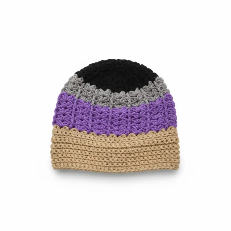 Bonnet en crochet multicolore