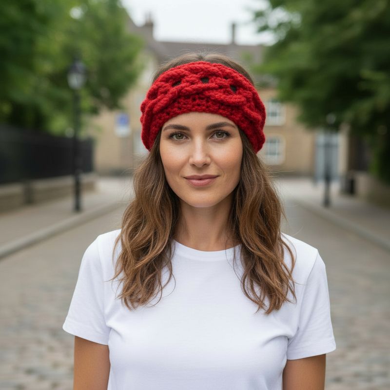 Bandeau 3 D au crochet (Cotton ou Laine)