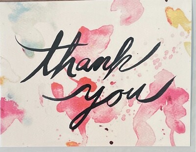 Card - "Thank You" Watercolor