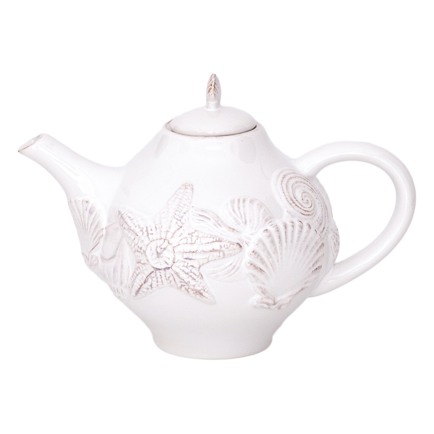 Teapot: White Seashells