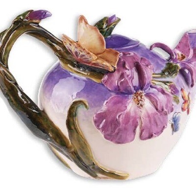 Blue Sky Clayworks - Purple Violet Butterfly Teapot