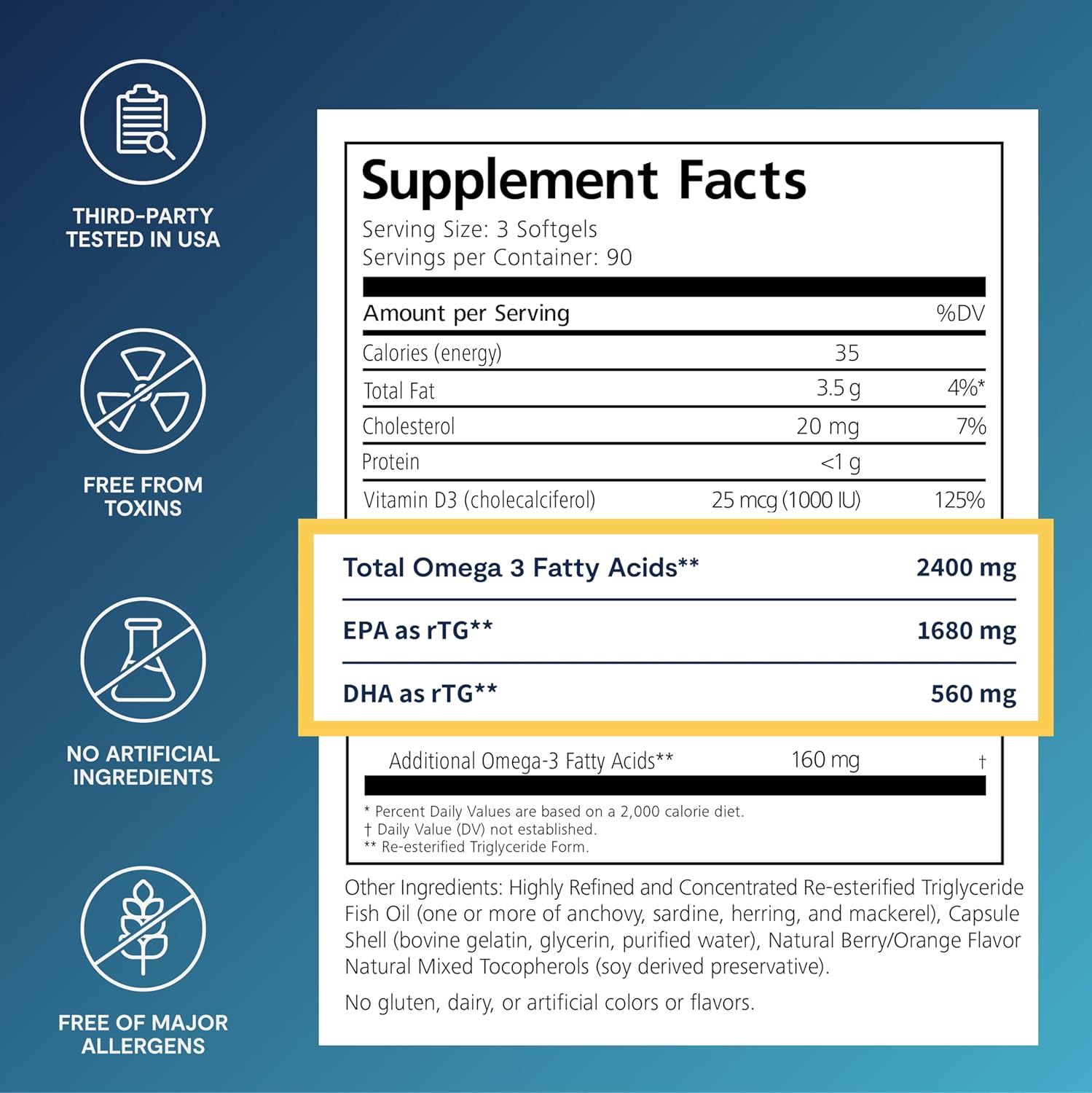 De 3 Dry Eye Omega Benefits 270 Softgels