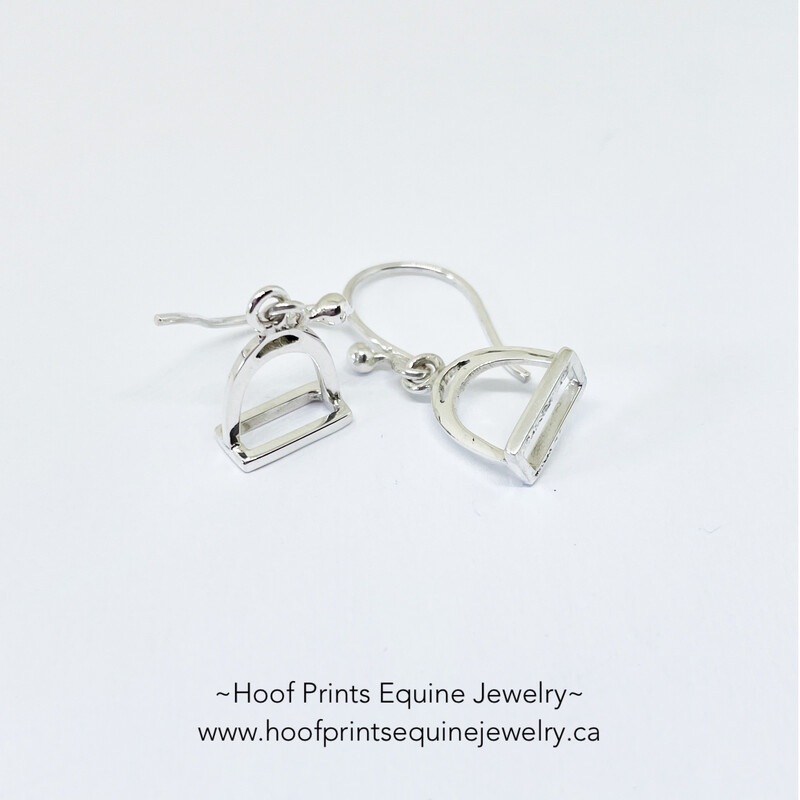 Sterling Silver English Stirrup Earrings