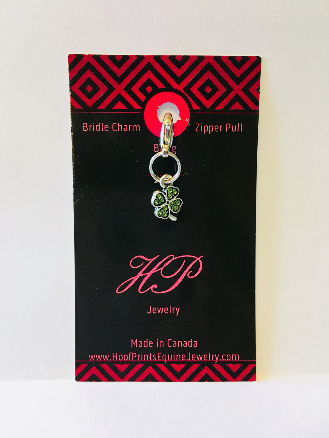 Green sparkle clover charm 