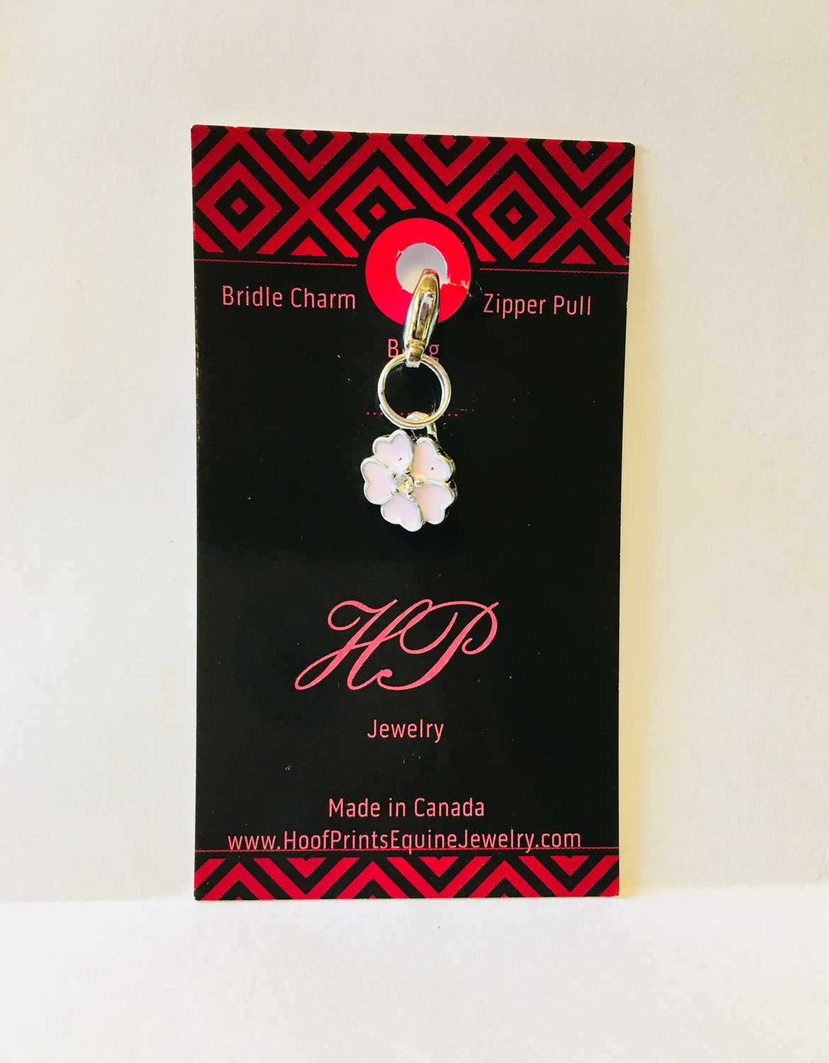 Pink Enamel Flower Charm 