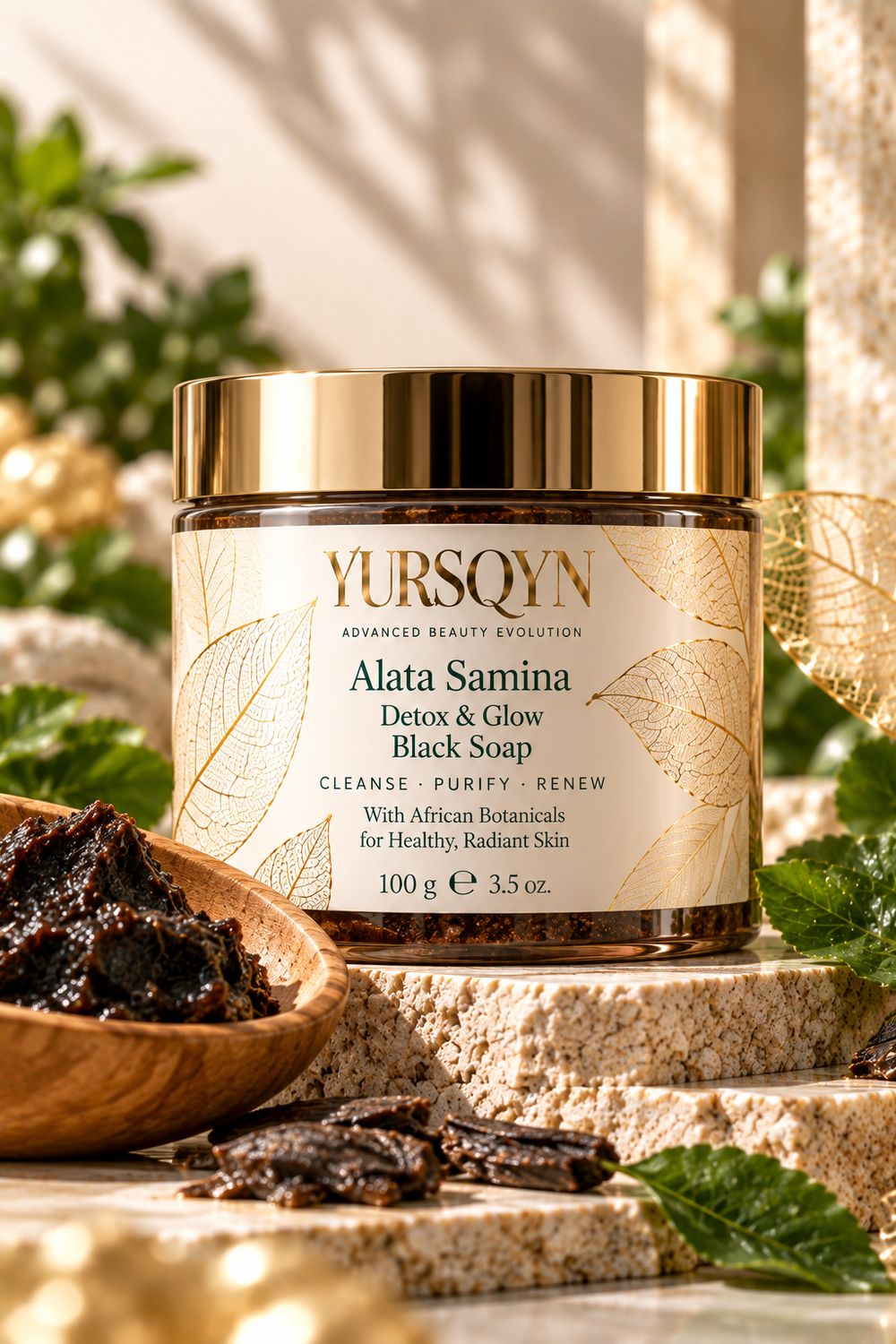 YURSQYN Alata Samina Detox & Glow Black Soap 100 g YURSQYN Alata Samina Detox & Glow Black Soap 100 g