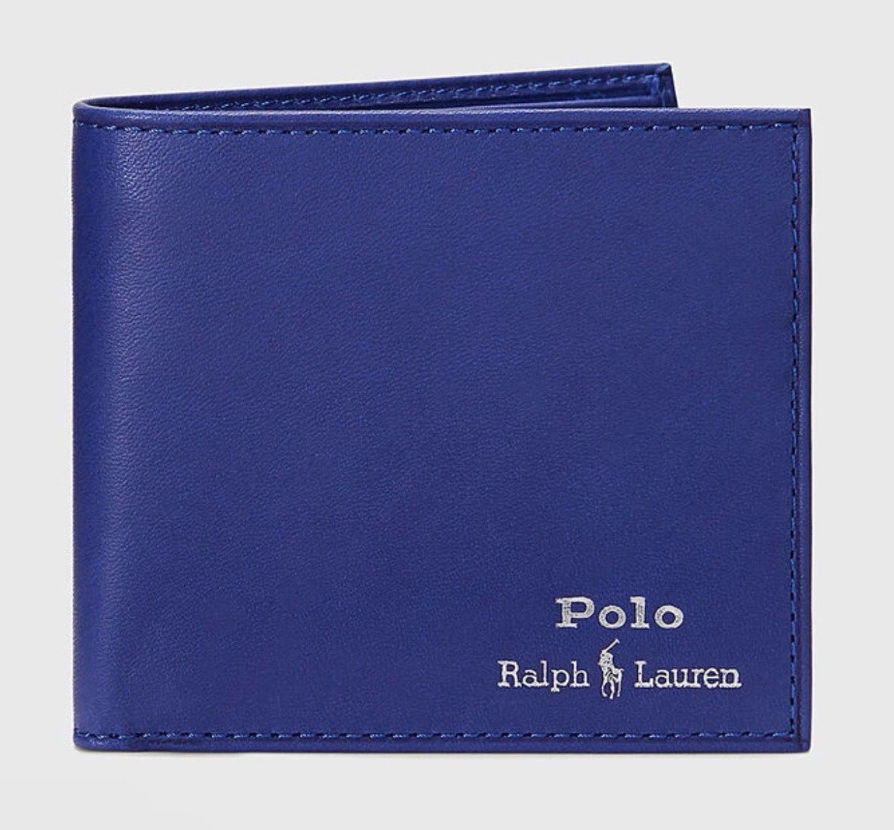 Polo Men&#39;s Suffolk Slim Leather Wallet In Heritage Royal Blue
