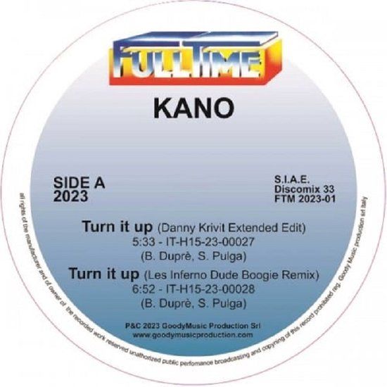 Kano - Turn It Up (Remixes) 12″ (Full Time - FTM202301)