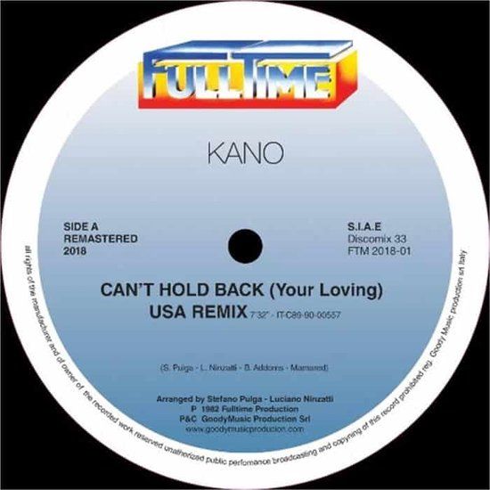 KANO / JIMMY ROSS - CAN&#39;T HOLD BACK / FALL INTO A TRANCE 12&quot; reissue