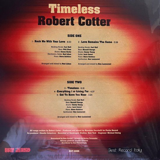 Robert Cotter – Timeless - Lp reissue Rood vinyl