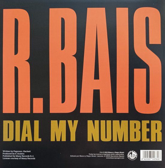 R. Bais – Dial My Number - 12" reissue 2023