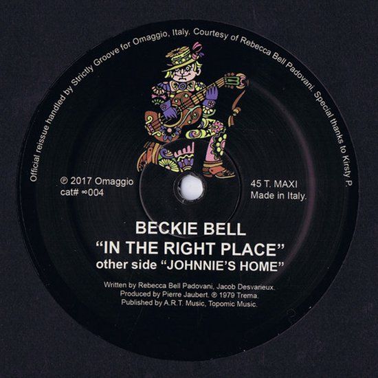 Beckie Bell – In The Right Place - 12&quot;reissue 2017