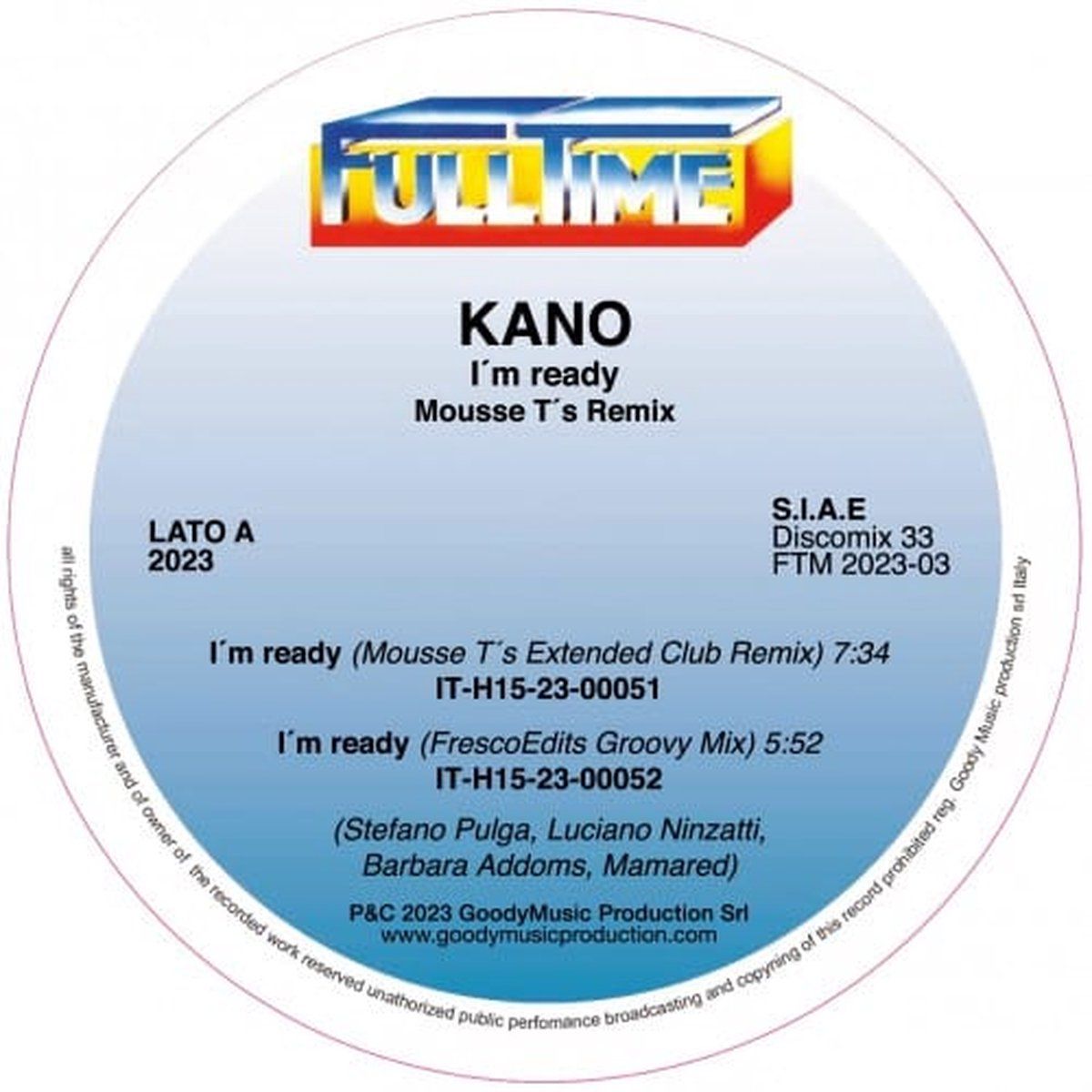 KANO - I&#39;M READY (MOUSSE T &amp; FRESCOEDITS REMIXES) 12&quot; - reissue 2023