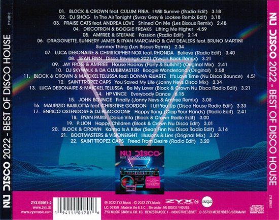ZYX Nu Disco 2022 - Best Of Disco House
