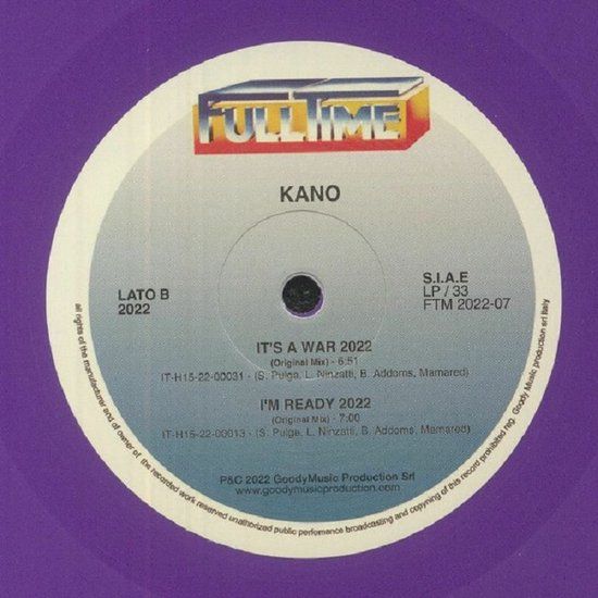 Kano – It's A War (Purple Disco Machine &amp; Lorenz Rhode Remix) 12" 2022
