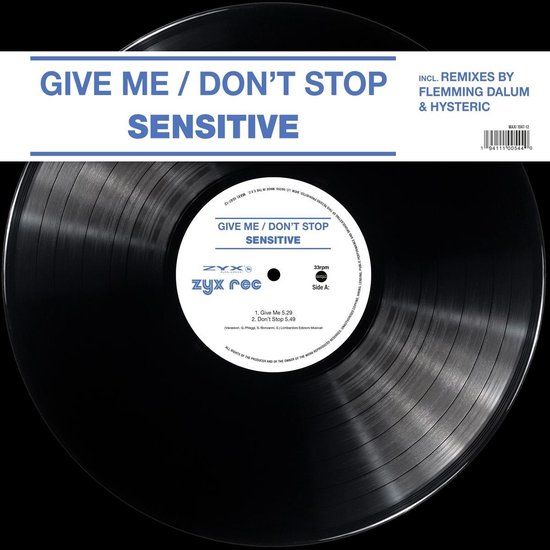Sensitive - Give Me / Don&#39;t Stop - 12&quot;