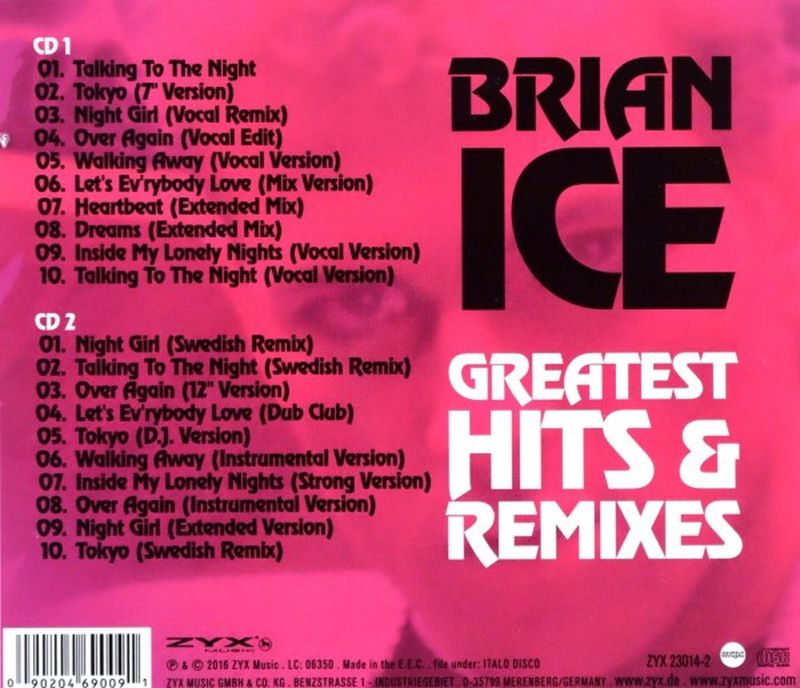 Brian ice -Greatest Hits &amp; Remixes  - cd