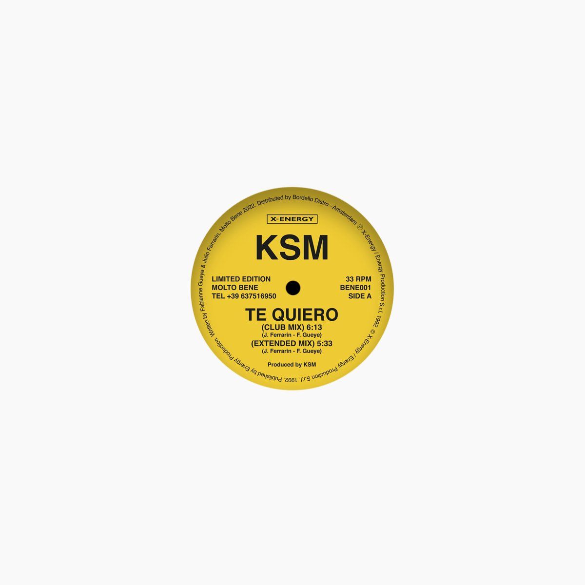 KSM - TE QUIERO / I LOVE YOU 12&quot; ( 2022 release)