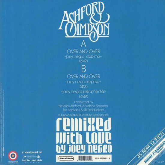 Ashford &amp; Simpson – Over And Over - 12"
